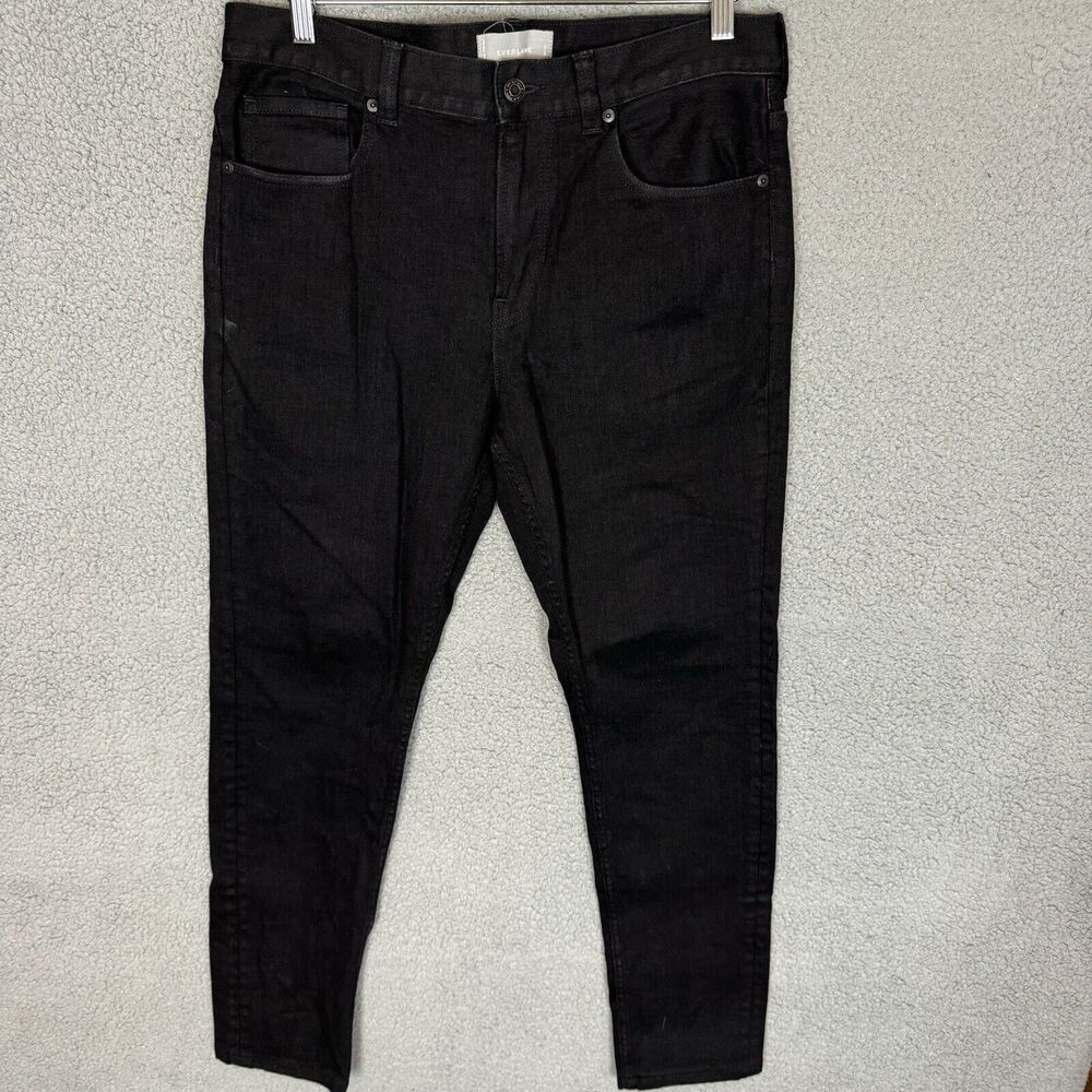 S Everlane Jeans Men's 33x30 Black Skinny Straight Leg Stretch Denim Casual